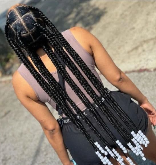 Box Braids With Beads