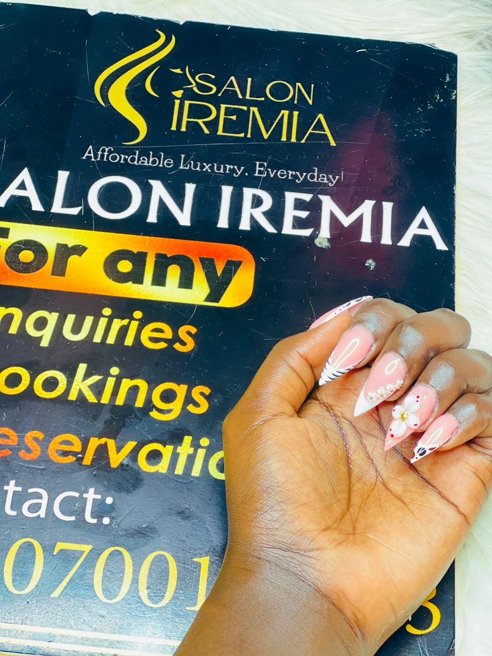 Pink + White + Nail Designs - Gel Builder + Tips